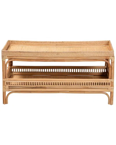 Baxton Studio Lombok Modern Bohemian Rattan Coffee Table In Neutral