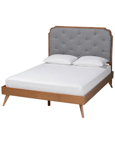 Baxton Studio Garron Mid-century Modern Wood King Size Platform Bed