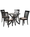 Baxton Studio Bailey Modern Wood 5pc Dining Set