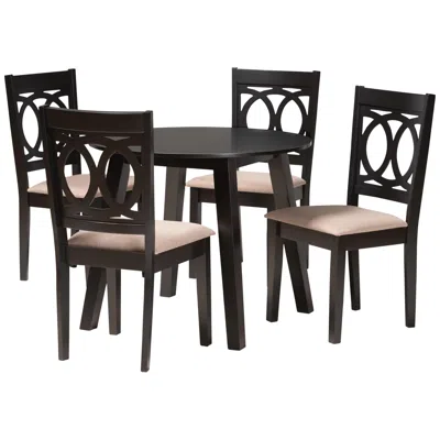 Baxton Studio Louisa Beige Fabric 5-piece Dining Table And Chairs Set