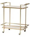 Baxton Studio Louise 2-tier Wine Cart In Gold