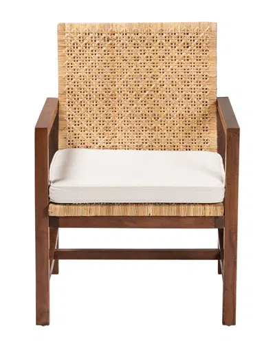 Baxton Studio Lovina Bohemian Wood Arm Chair In Brown
