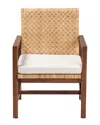 Baxton Studio Lovina Bohemian Wood Arm Chair