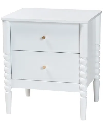 Baxton Studio Lucera Mid-century 2-drawer Bobbin Nightstand