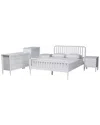 Baxton Studio Lucera Mid-century 3pc Bobbin Bedroom Set In White