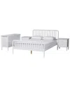Baxton Studio Lucera Mid-century 4pc Bobbin Bedroom Set In White