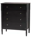 Baxton Studio Lucera Mid-century Bobbin Wood 4-drawer Chest