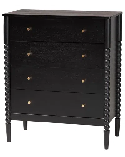 Baxton Studio Lucera Mid-century Bobbin Wood 4-drawer Chest