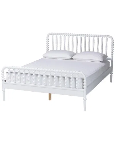 Baxton Studio Lucera Mid-century Full Size Bobbin Bed In White