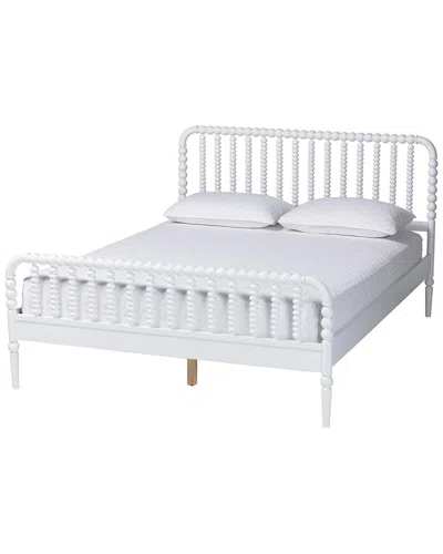 Baxton Studio Lucera Mid-century Queen Size Bobbin Bed In White