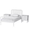 Baxton Studio Lucera Mid-century Twin Size 3pc Bobbin Bedroom Set In White