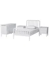 Baxton Studio Lucera Mid-century Twin Size 4pc Bobbin Bedroom Set In White