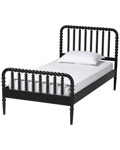 Baxton Studio Lucera Mid-century Twin Size Bobbin Bed In Black