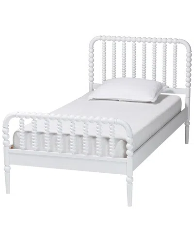 Baxton Studio Lucera Mid-century Twin Size Bobbin Bed In White