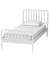 Baxton Studio Lucera Mid-century Twin Size Bobbin Bed In White