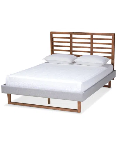 Baxton Studio Luciana Modern & Contemporary Upholstered & Wood Full Platform Bed