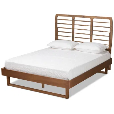 Baxton Studio Lucie Walnut Brown Queen Size Platform Bed