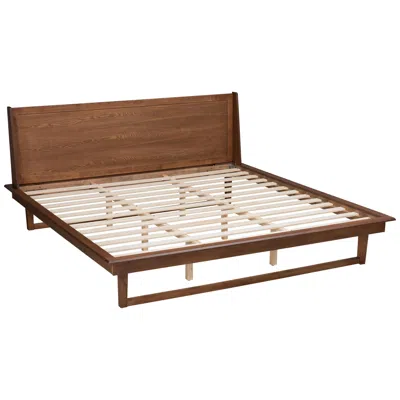 Baxton Studio Macayle Ash Walnut Wood King Size Platform Bed In Brown