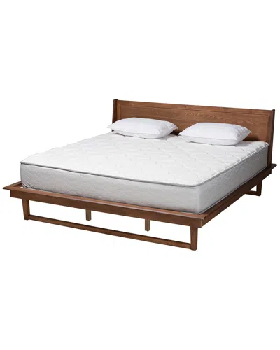 Baxton Studio Macayle Mid-century Modern Platform Bed In Brown