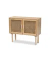 Baxton Studio Maclean Rattan 2-door Sideboard Buffet In Beige,natural Brown