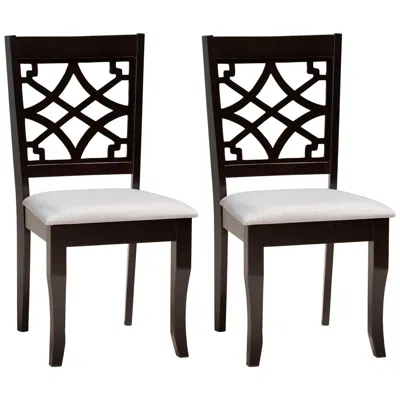 Baxton Studio Mael Grey Fabric Upholstered Wood 2-piece Dining Chair Set In Black
