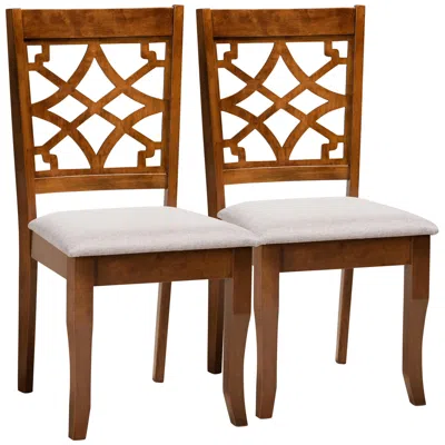 Baxton Studio Mael Walnut Brown Dining Chairs Set Of 2