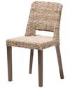 Baxton Studio Magy Modern Bohemian Grey Rattan And Finished Wood 2-piece Dining Chair Set In Grey