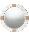 Baxton Studio Makya Round Woven Rope Mirror In White