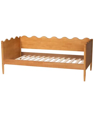 Baxton Studio Malaya Modern Full Daybed With Scalloped Edges In Brown