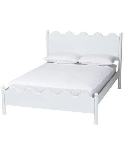Baxton Studio Malaya Modern Full Platform Bed With Scalloped Edges In White