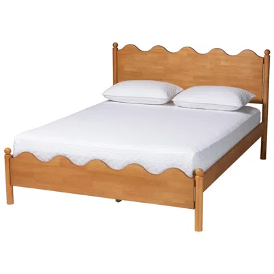 Baxton Studio Malaya Modern Oak Brown Wood Queen Platform Bed