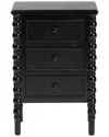 Baxton Studio Malinda Classic 3-drawer End Table With Spindle Legs