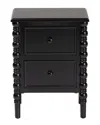 Baxton Studio Malinda Classic 3-drawer End Table With Spindle Legs