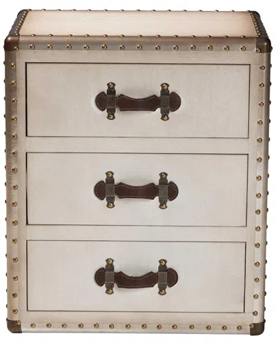 BAXTON STUDIO BAXTON STUDIO MALLISON CANVAS 3-DRAWER END TABLE
