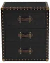 Baxton Studio Mallison Vintage Canvas 3-drawer End Table