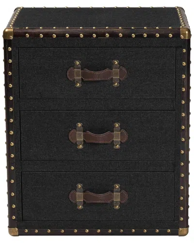 Baxton Studio Mallison Vintage Canvas 3-drawer End Table In Brown
