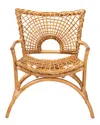 Baxton Studio Mamba Bohemian Rattan Arm Chair In Brown