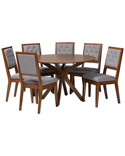 Baxton Studio Mana Modern 7pc Dining Set In Gray