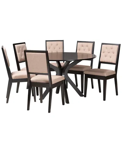 Baxton Studio Mana Modern 7pc Dining Set In Brown