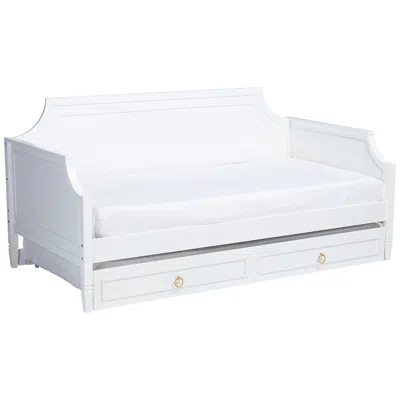 Baxton Studio Mariana White Wood Full Size Daybed With Twin Size Trundle