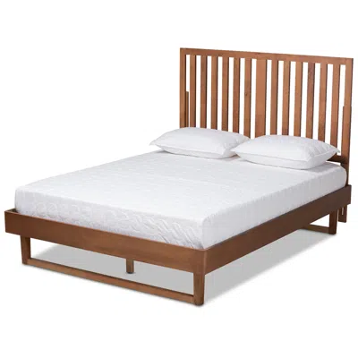 Baxton Studio Marin Walnut Brown Queen Size Platform Bed