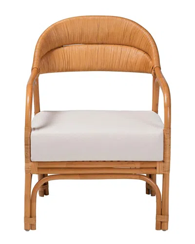 Baxton Studio Marisa Bohemian Rattan Arm Chair In Brown