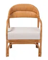 Baxton Studio Marisa Bohemian Rattan Arm Chair In Brown