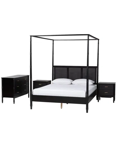 Baxton Studio Marisela 4pc Bedroom Set In Black
