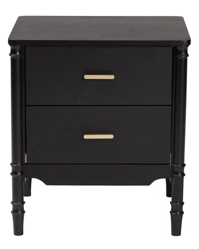 Baxton Studio Marisela Wood Nightstand With Handles In Black