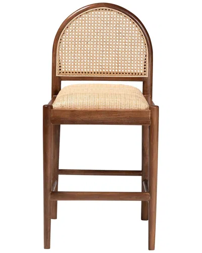 Baxton Studio Maryland Modern Wood Counter Stool In Brown