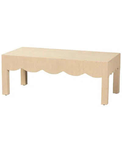 Baxton Studio Mason Natural Grasscloth Coffee Table In Neutral