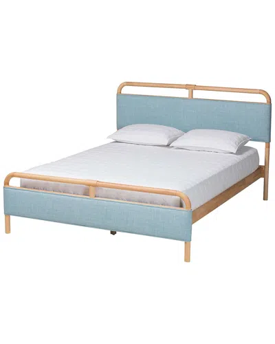 Baxton Studio Mateo Modern Wood Queen Size Platform Bed In Blue