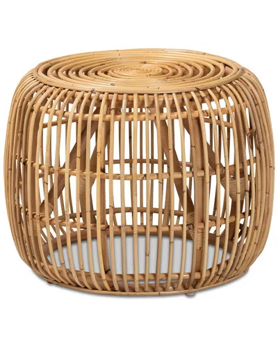 Baxton Studio Maverick Natural Rattan End Table In Brown