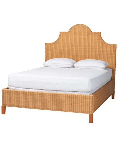 Baxton Studio Melanie Natural Rattan Queen Bed In Multi
